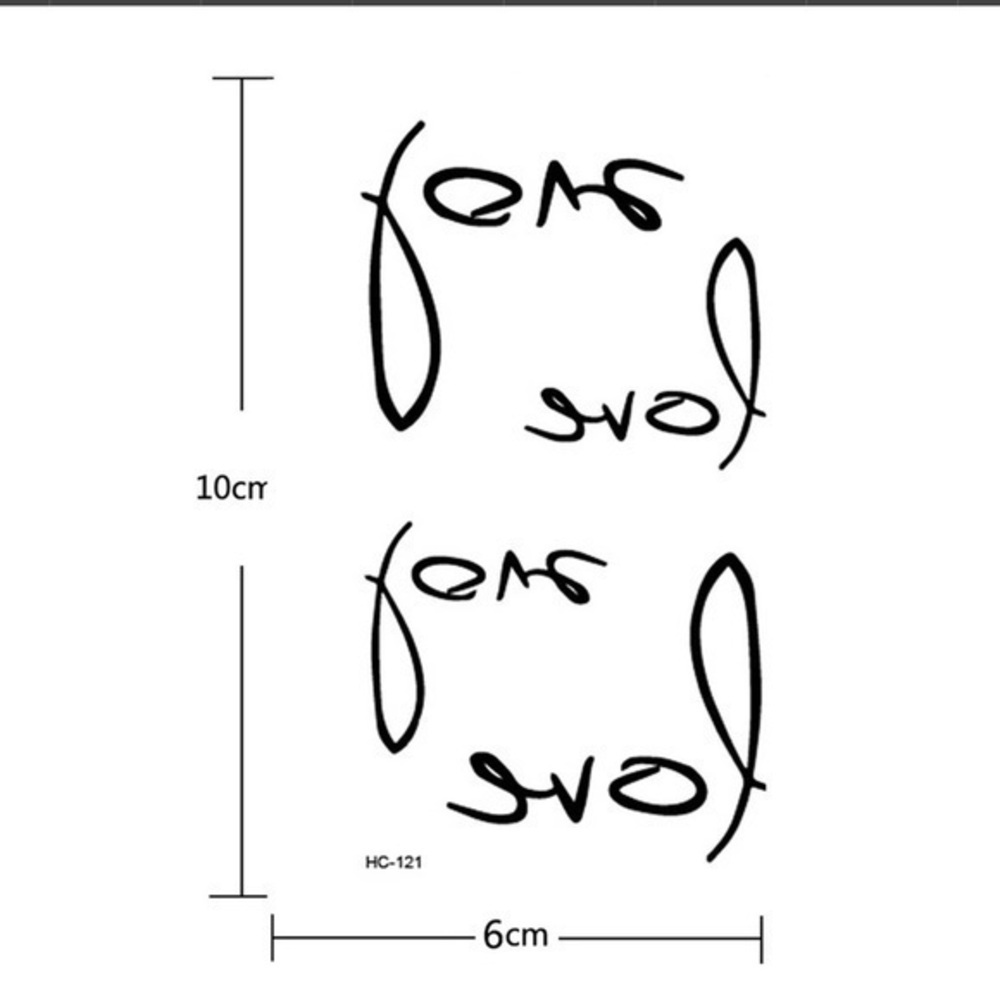 π Letter Detail Tattoo Sticker Set 5pcs - Picture 2 of 4